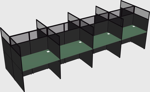 Shared rectangular cubicle