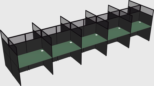 Shared rectangular cubicle