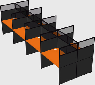 Shared rectangular cubicle