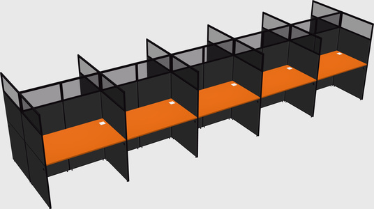 Shared rectangular cubicle