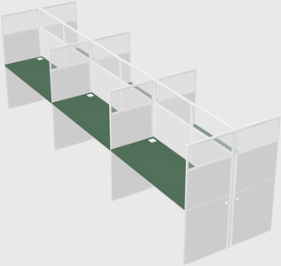 Shared rectangular cubicle