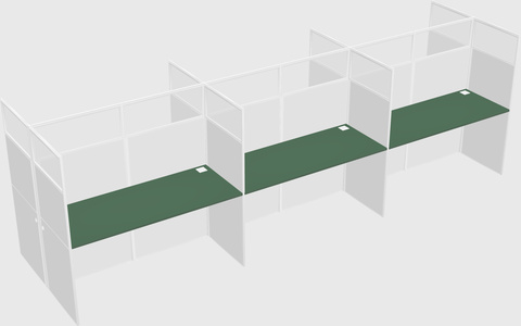 Shared rectangular cubicle