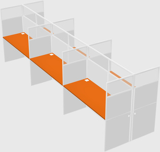 Shared rectangular cubicle