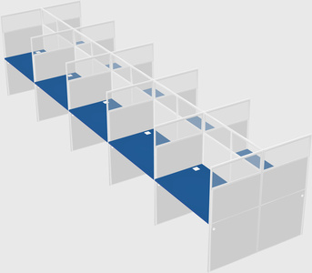 Shared rectangular cubicle