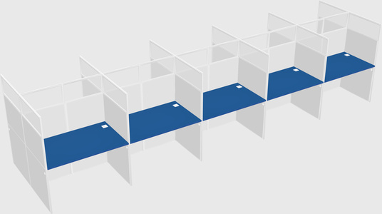 Shared rectangular cubicle