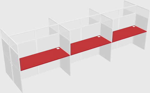 Shared rectangular cubicle