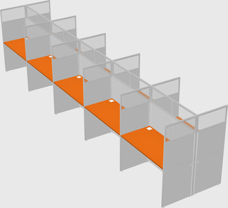 Shared rectangular cubicle