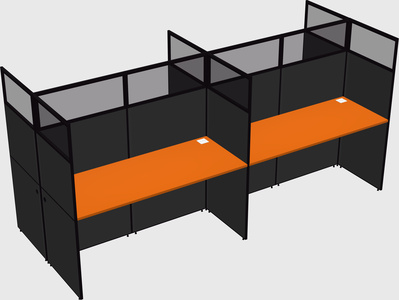 Shared rectangular cubicle