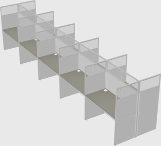 Shared rectangular cubicle