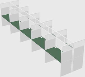 Shared rectangular cubicle