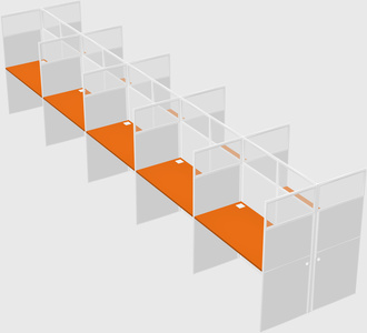 Shared rectangular cubicle