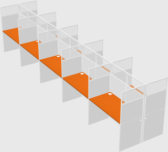 Shared rectangular cubicle