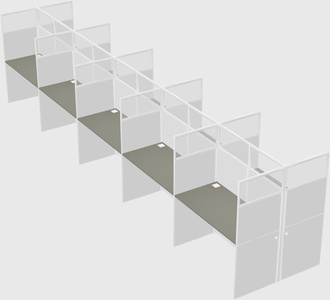 Shared rectangular cubicle