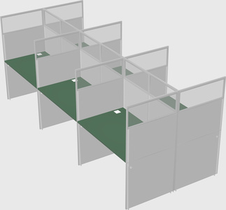 Shared rectangular cubicle