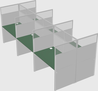 Shared rectangular cubicle