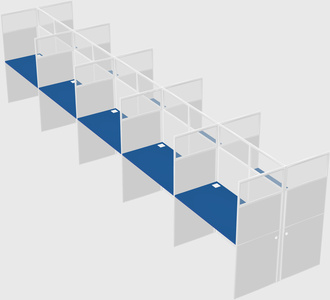 Shared rectangular cubicle