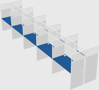 Shared rectangular cubicle
