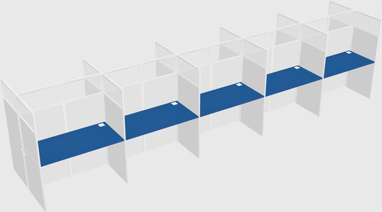 Shared rectangular cubicle