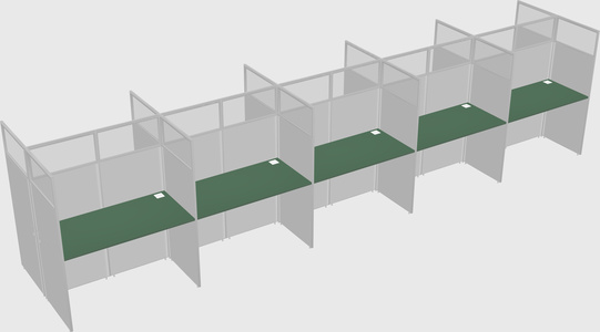 Shared rectangular cubicle