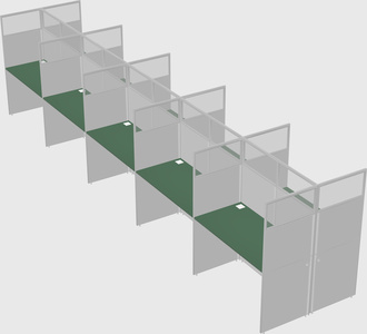 Shared rectangular cubicle