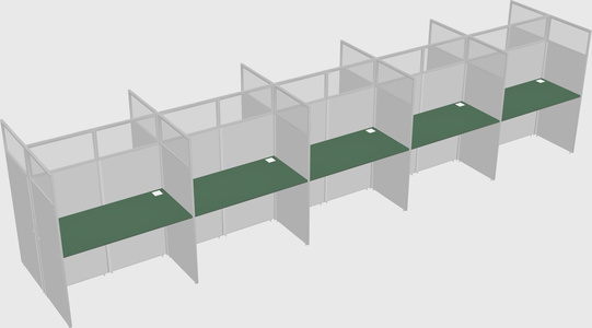 Shared rectangular cubicle