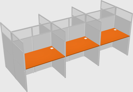 Shared rectangular cubicle