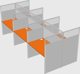 Shared rectangular cubicle