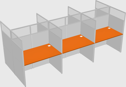 Shared rectangular cubicle