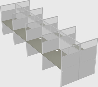 Shared rectangular cubicle