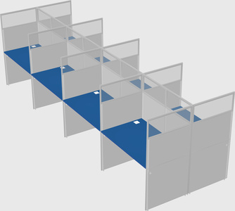 Shared rectangular cubicle