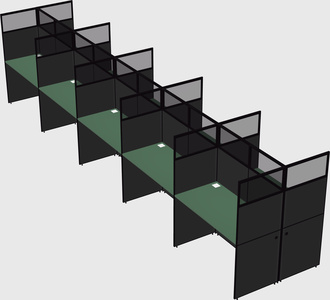 Shared rectangular cubicle