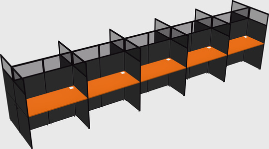 Shared rectangular cubicle