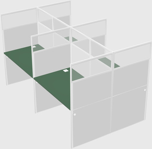 Shared rectangular cubicle