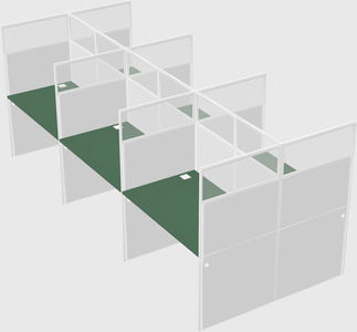Shared rectangular cubicle