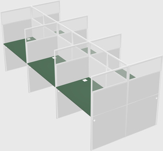 Shared rectangular cubicle
