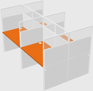 Shared rectangular cubicle