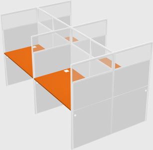 Shared rectangular cubicle