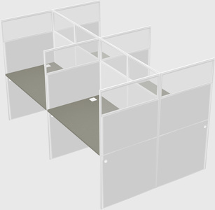 Shared rectangular cubicle