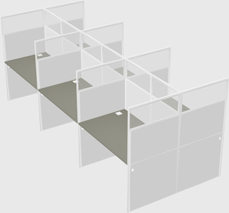 Shared rectangular cubicle