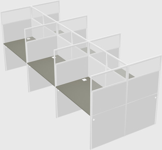 Shared rectangular cubicle