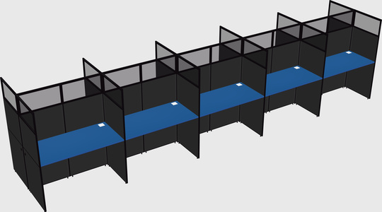 Shared rectangular cubicle
