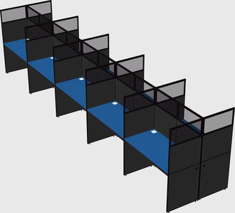 Shared rectangular cubicle
