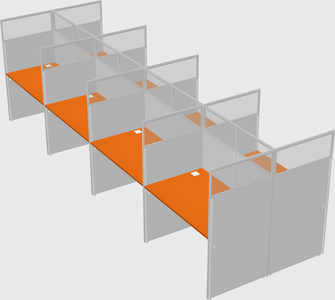 Shared rectangular cubicle