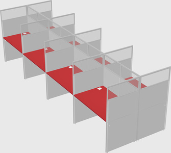 Shared rectangular cubicle