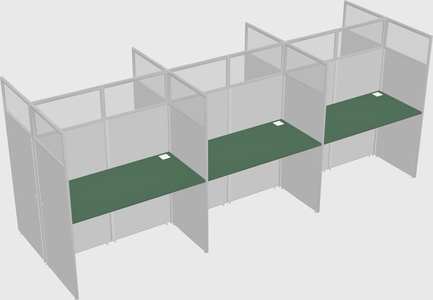 Shared rectangular cubicle