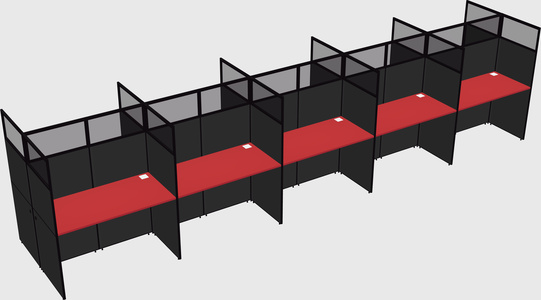 Shared rectangular cubicle
