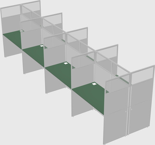 Shared rectangular cubicle