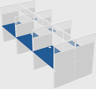 Shared rectangular cubicle