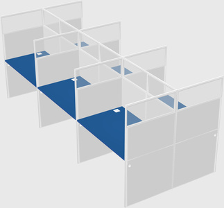 Shared rectangular cubicle