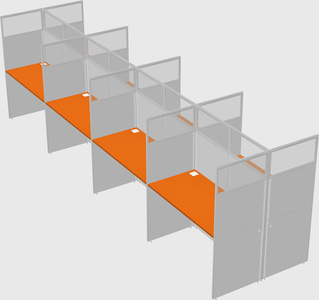Shared rectangular cubicle